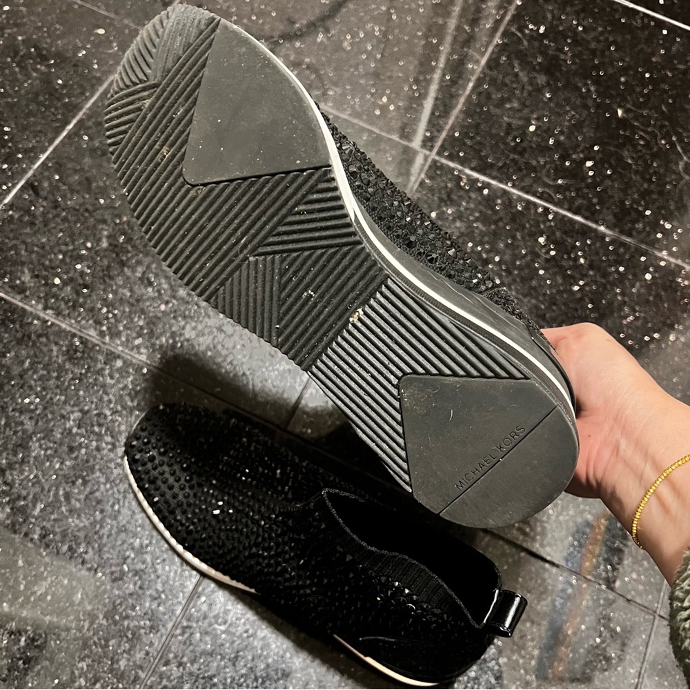 Michael Kors Black Studded Sneakers - Picture 5 of 9